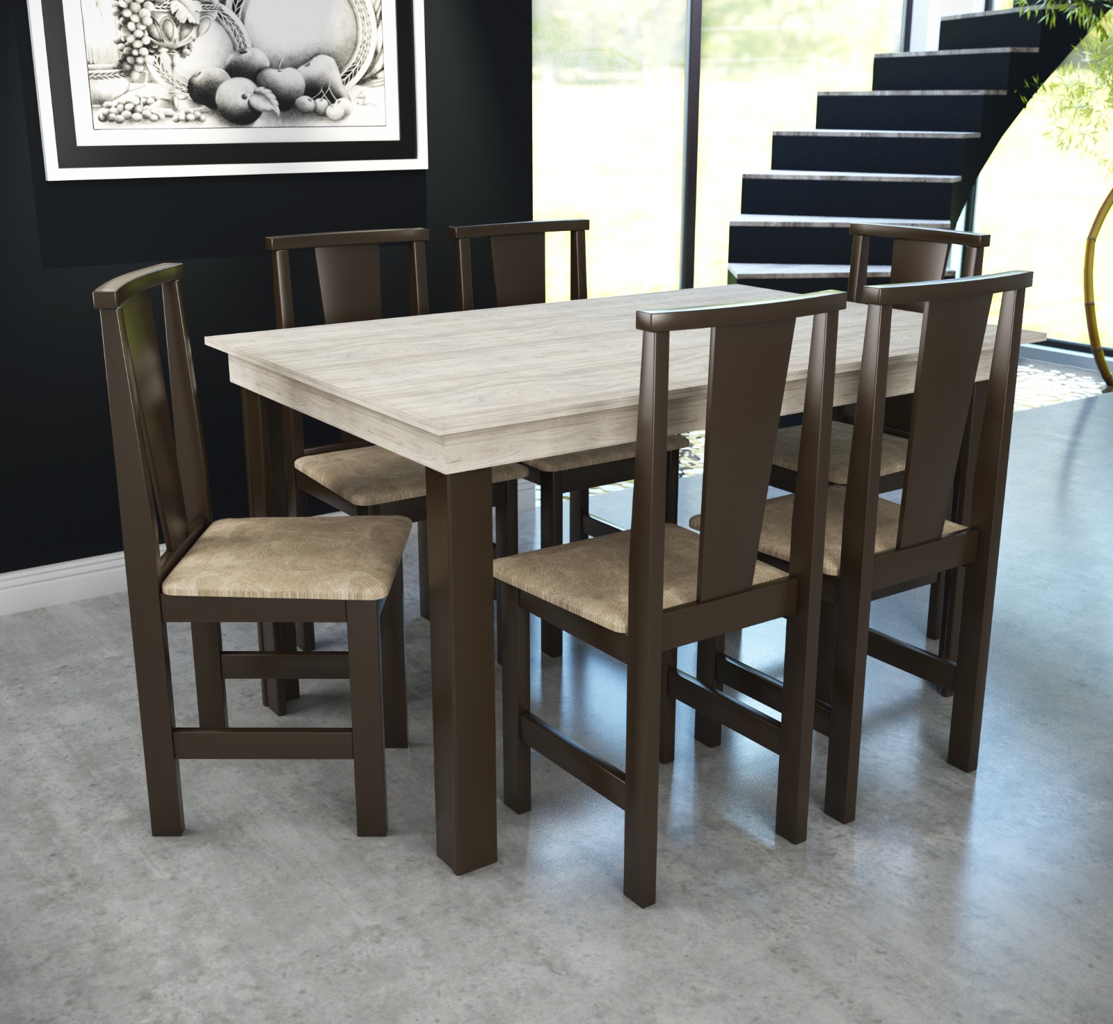 Mesa MDF Plus 137x90 c/pés c/6 cad. POP